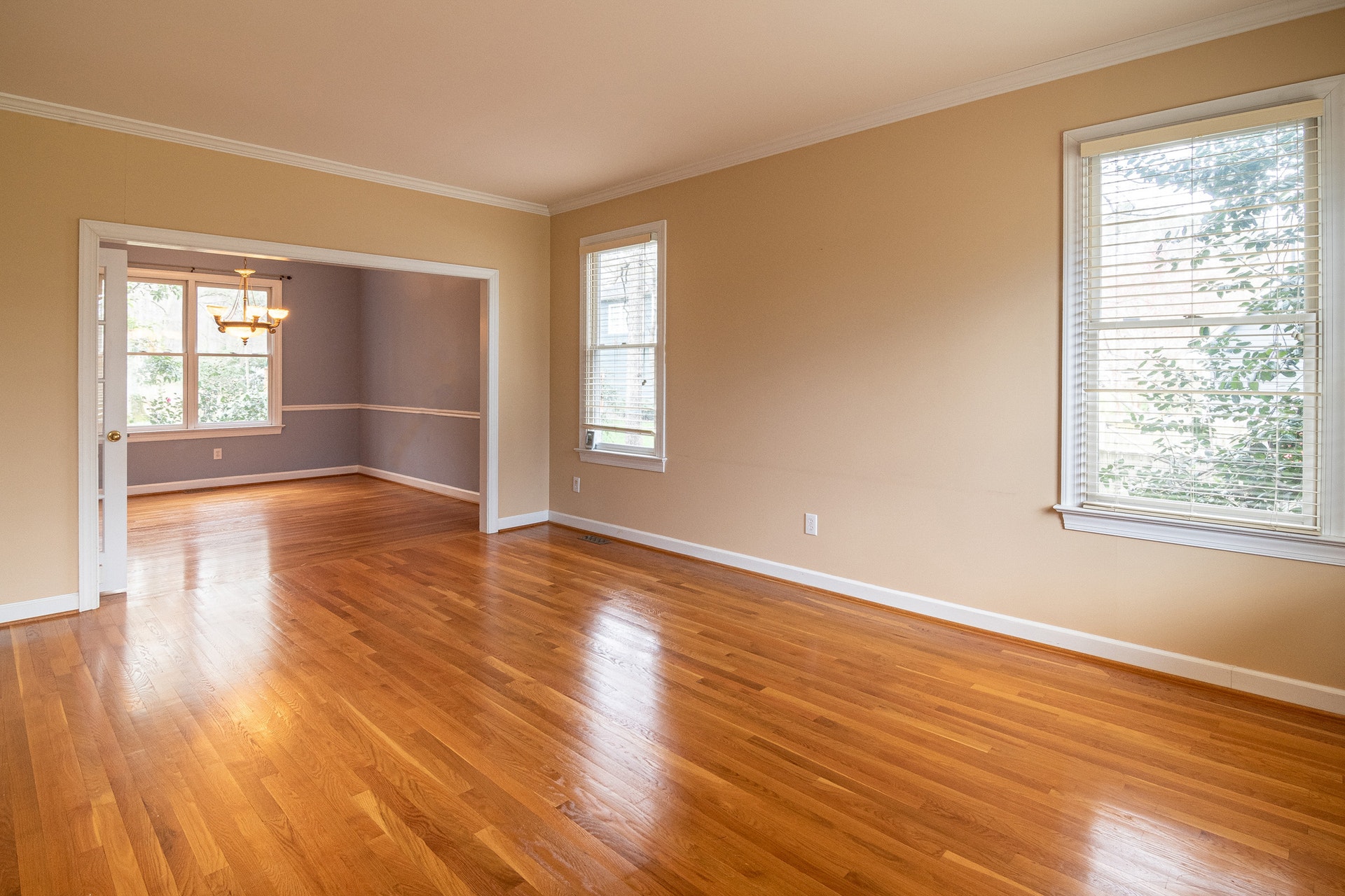 Glossy hardwood floors