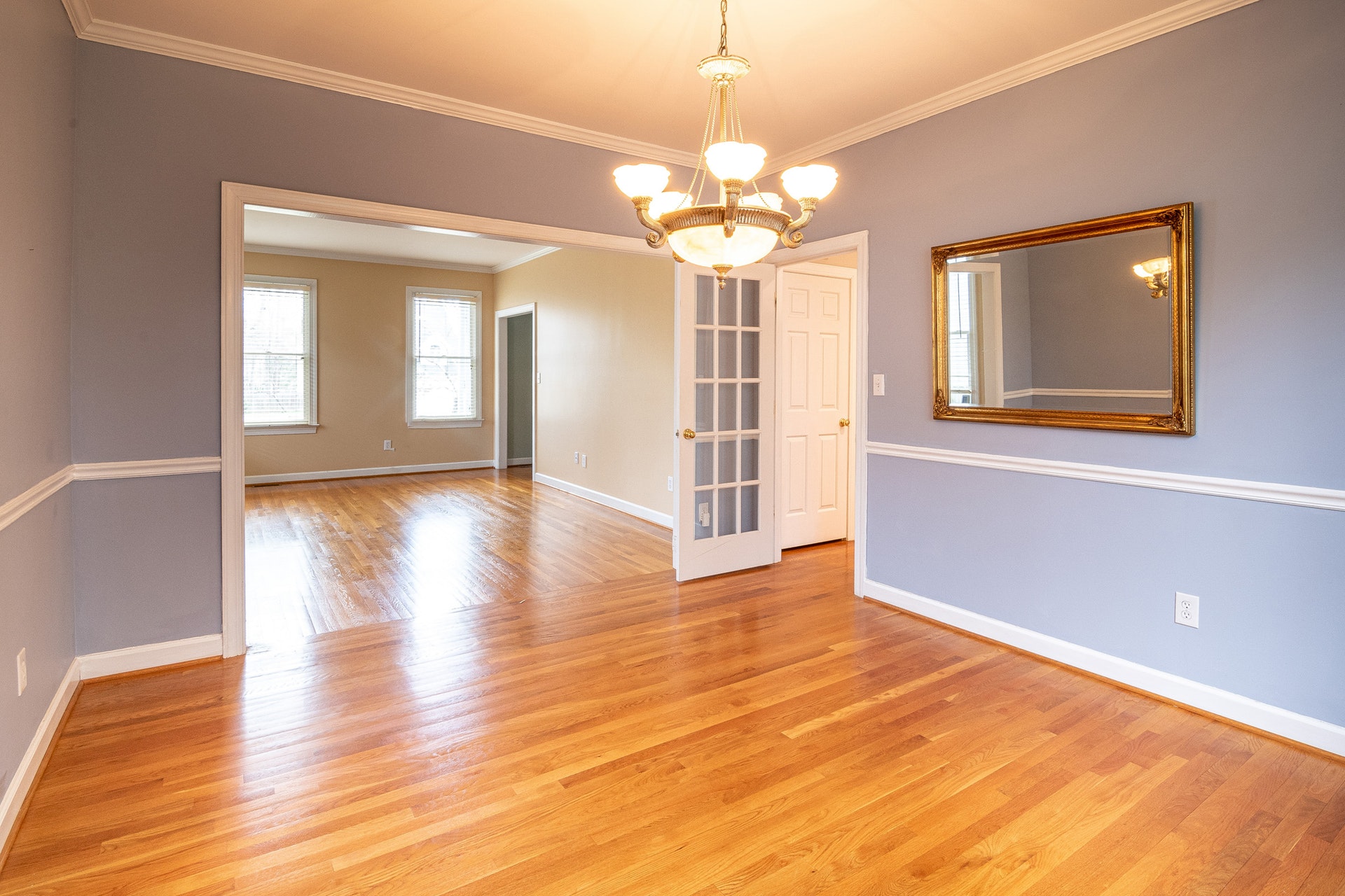 Glossy hardwood floors