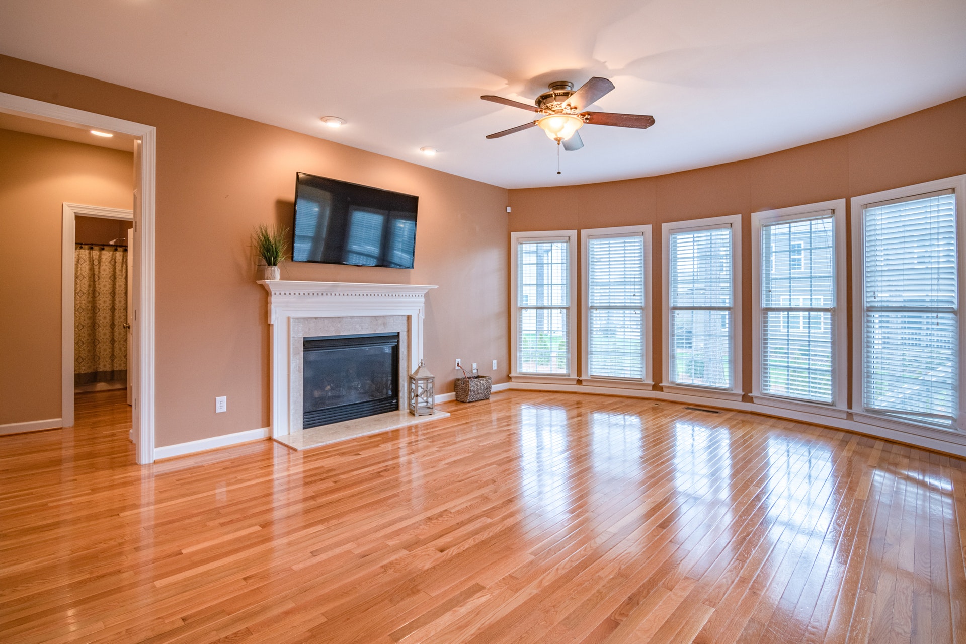 Glossy hardwood floors