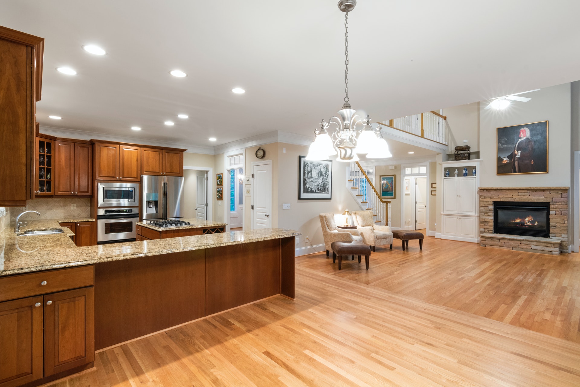 Glossy hardwood floors